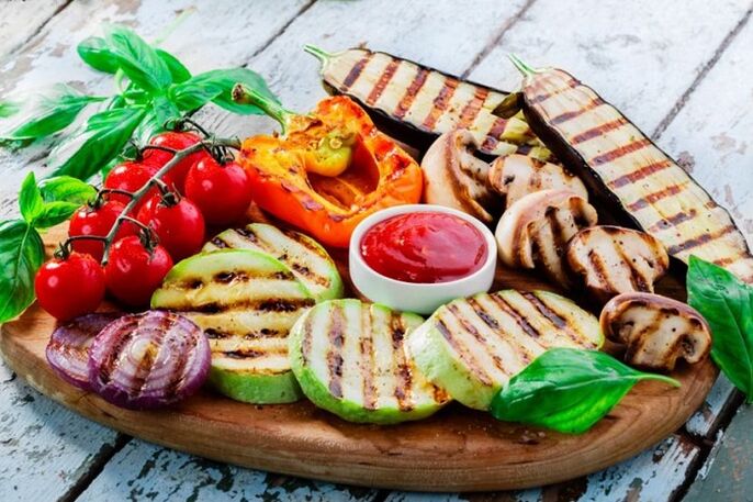 Grilled vegetables lose weight